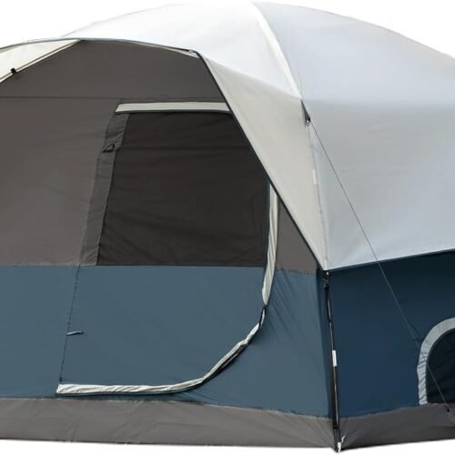 Cabin Tent 4-6 Person, Waterproof Camping Tent with Rain Cover Easy to Set Up, Portable Double Layer Large Family Tent for Outdoor Camping