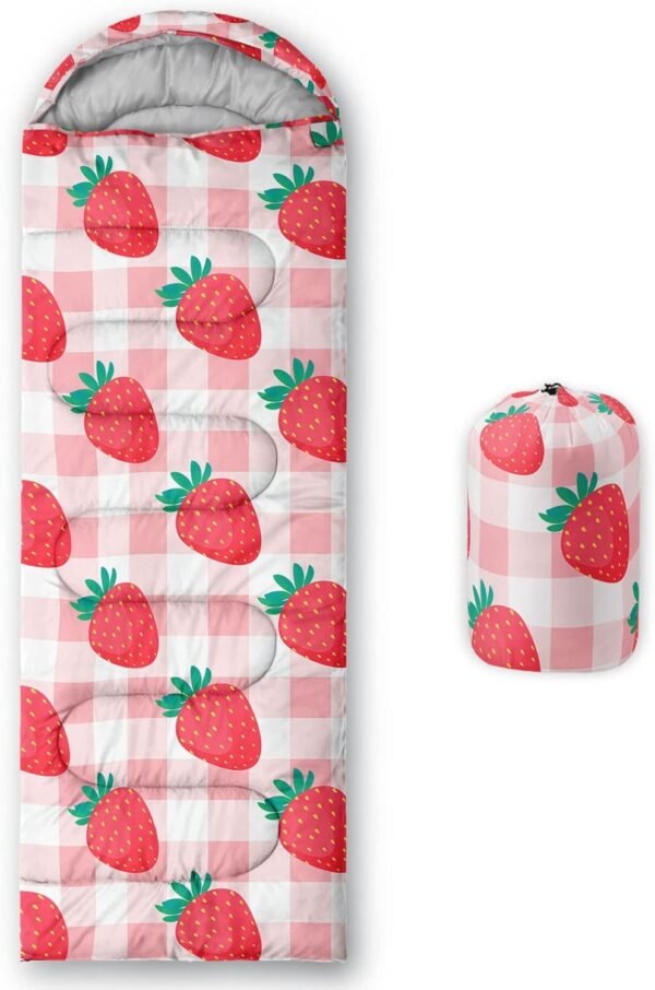 Kids Sleeping Bag for Boys Girls,Rocket Moon Print-Lightweight Warm Portable Outdoor Indoor-Waterproof Cold Weather Resistant Sleeping Bag for Camping Hiking