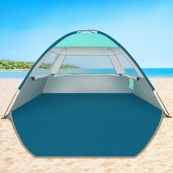 Beach Tent Sun Shade for 3/4-5/6-7/8-10 Person, UPF 50+ Beach Sun Shelter Canopy Tent, Lightweight, Easy Set Up and Carry