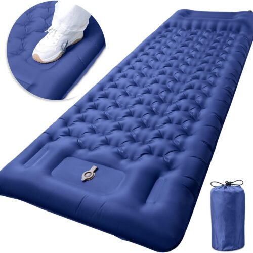 Inflatable Camping Sleeping Pad with Pillow, Extra Thickness 4 Inch Sleeping Mat with Built-in Pump, Compact & Ultralight Camping Air Mattress for Backpacking Hiking Tent Traveling