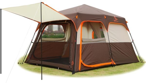 Instant Tent 6-8 Person(C),Large Family Cabin Tents,Automatic Tent Build Quickly in 60S,2 Rooms,2 Top Windows,3 Doors and 3 Windows with Mesh,Waterproof,Big Tents for Outdoor,Picnic,Camping