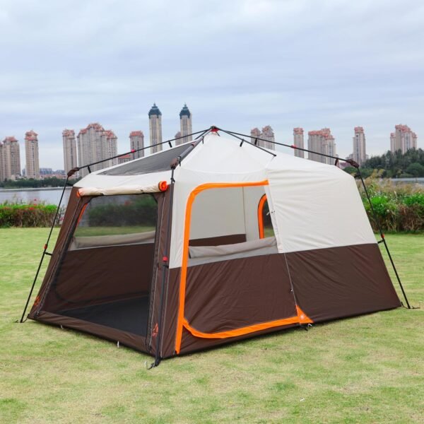Instant Tent 6-8 Person(C),Large Family Cabin Tents,Automatic Tent Build Quickly in 60S,2 Rooms,2 Top Windows,3 Doors and 3 Windows with Mesh,Waterproof,Big Tents for Outdoor,Picnic,Camping